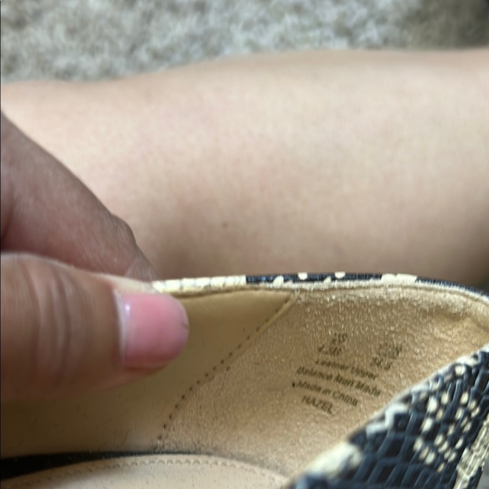 Sam Edelman Black and Cream Snake-Print Pointed-Toe Heels - Picture 5 of 6